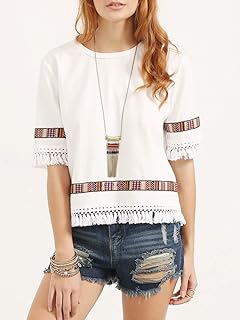 Blouse beige col rond - femme