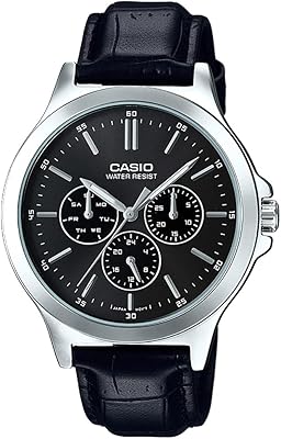 Montre casio pour homme, modèle "standard", avec cadran crème et bracelet en cuir