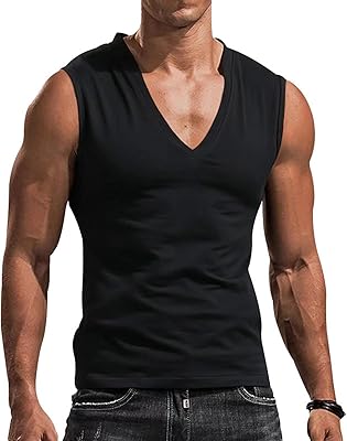 T-shirt de sport sans manches respirant et décontracté à col en v