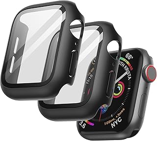 Coque jetech avec protecteur d'écran compatible avec apple watch se (2022/2020) / series