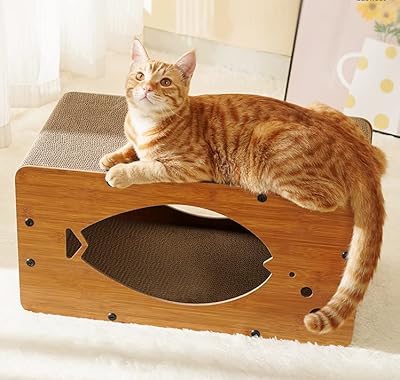 Griffoir pour chat en carton ondulé, lit pour chat d'intérieur, maison pour chat