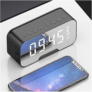 Radio fm sans fil réveil haut-parleur bluetooth support tf usb lecteur de musique