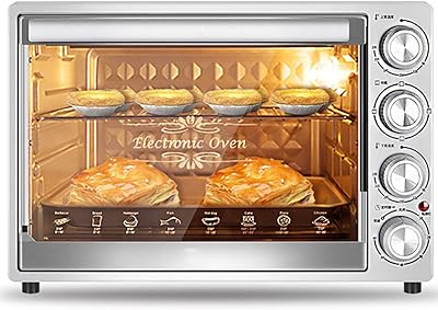 Four multifonction, argent avec minuterie de rôtissage, four électrique 1500 w, four à