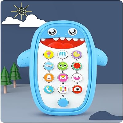 Jouets musicaux pour bébé yelajoy, jouets de téléphone pour bébé requin avec lumière