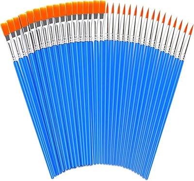 60 pièces petits pinceaux, ensemble de mini pinceaux ronds et plats, petits pinceaux