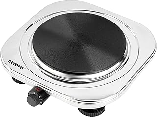 Plaque chauffante simple geepas ghp32023 acier inoxydable avec indicateur 1500 watts contrôle
