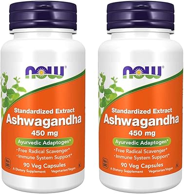 Extrait d'ashwagandha now foods, 450 mg, 90 gélules (paquet de 2)