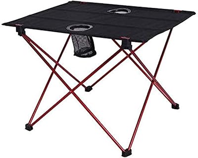 Table de camping portative extérieure légère en aluminium, table de barbecue pliable