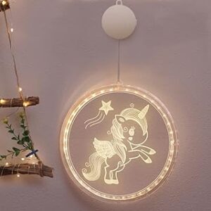 Lampe décorative led licorne kawaii, applique murale suspendue pour vitrine de magasin, chambre de fille, salon, maison, lumière décorative, blanc chaud (licorne). Consommez mieux avec Diaytar, votre marketplace discount