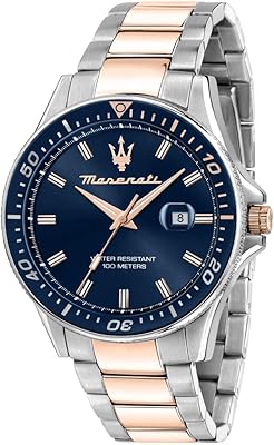 Montre à bracelet en acier inoxydable or rose pour homme de la collection
