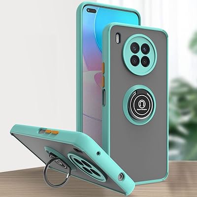 Coque huawei nova 8i, anneau de support absorbant au dos transparent souple