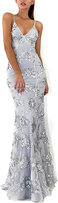 Une élégante robe de soirée pour femme avec un col en v, ornée