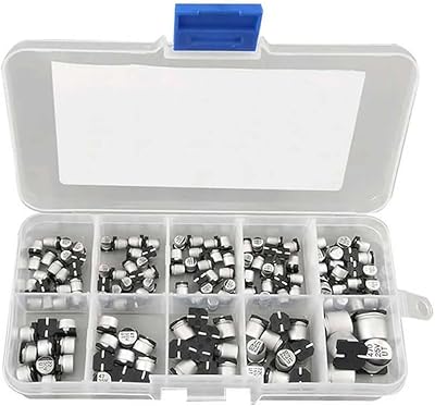 Boîte assortie, 145 pièces 10 valeurs de condensateurs électrolytiques cms 0,47 à 470uf. Diaytar : Parce que bien acheter, c'est économiser