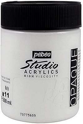 Pebeo studio acrylique hv 500ml pots blanc titane