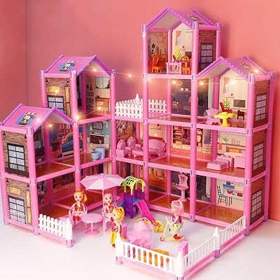 Jouets de construction de maison de poupée orchid m avec lumières pour assembler