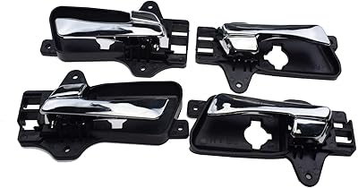 Poignées de porte intérieures chromées fl fr rl rr 4 pièces pour hyundai