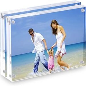 Cadre photo en acrylique transparent double face okoz®, taille 15 x 20 cm (6 x 8 pouces), cadres photo magnétiques pour affichage de bureau 2 pièces. Diaytar : Des offres irrésistibles chaque jour