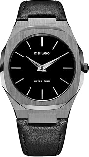 Montre à quartz ultra fine pour homme cadran noir utlj02 mouvement
