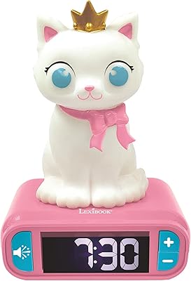 Lexi book réveil numérique pour enfants rl800kt avec veilleuse snooze, horloge pour enfants