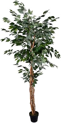 Yatai, plante de ficus artificielle semi-naturelle de 2,1 m de hauteur avec pot