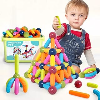 Ensemble de boules et de tiges magnétiques colorées joytex | jouet éducatif