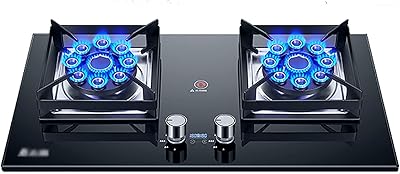 Cuisinière à gaz encastrable de 75 cm avec 2 brûleurs commandes indépendantes gauche