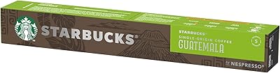 Capsules de café nespresso d'origine unique guatemala 10 capsules 52 g de starbucks