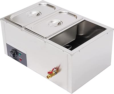 Réchauffeur de nourriture commercial à 3 casseroles température réglable de table vapeur