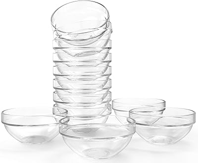 Laoi lot de 12 bols en verre - petit bol à salade en verre transparent de 3,5 pouces pour préparer des biscuits, des desserts, des trempettes et des bols à dessert. Simplifiez vos achats avec Diaytar, le e-commerce nouvelle génération