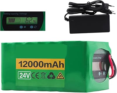 Batterie électrique au lithium-ion uwyb 24v 12a avec chargeur, batterie de vélo électrique