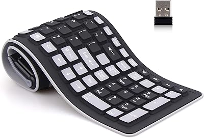 Making tech clavier sans fil en silicone sans fil 2,4 ghz, pliable, étanche