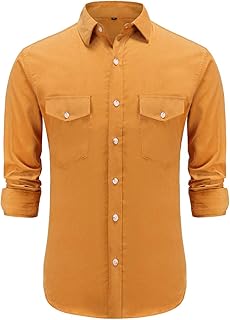 Chemises en velours côtelé pour hommes chemise courte à manches longues