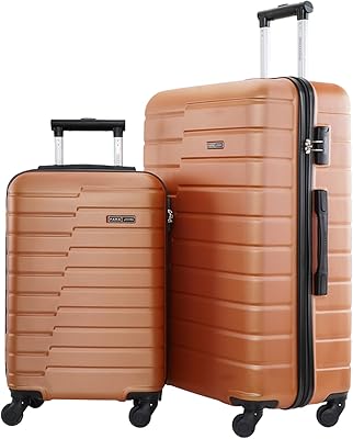 Ensemble de bagages à roulettes légers et rigides en abs avec serrure