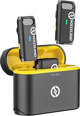 Système de microphone cravate sans fil holyland lark m1 avec étui de chargement