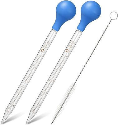 Pipette compte-gouttes en verre graduée 2 pièces pour huiles essentielles liquides, pipette compte-gouttes