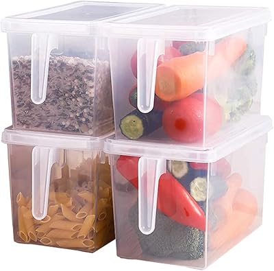 Bacs de rangement pour réfrigérateur avec couvercles, paquet de 6 (4l)
