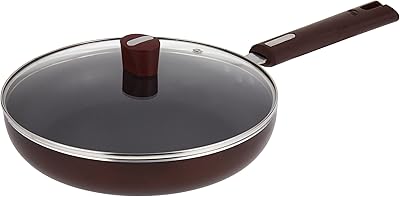 Poêle à frire en aluminium nearlip avec couvercle de classe j, 26 cm