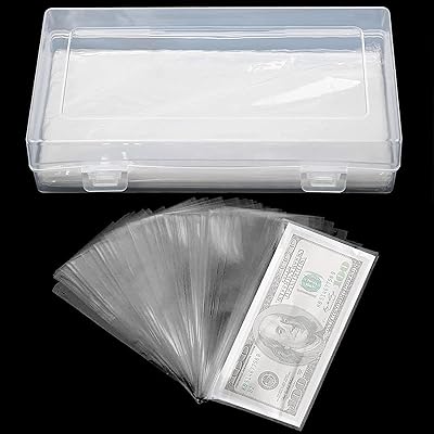 Yao sua 100 pièces porte-monnaie en papier transparent avec sac de rangement porte-billets