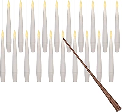 20pcs bougies flottantes sans flamme avec télécommande baguette magique lumière