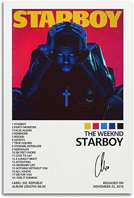 Affiche de couverture d'album the weeknd star boy, affiche sur toile pour chambre