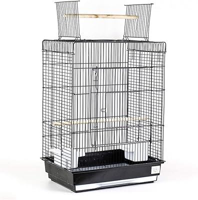 Grande cage à oiseaux en métal ouverte par le haut pour perroquets
