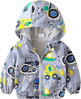 Veste à capuche pour bébé garçon et fille, imprimé dinosaure, coupe-vent léger à
