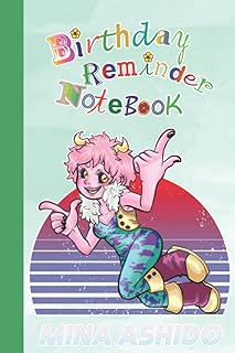 Livre de rappel d'anniversaire de mina ashido manga anime bnha mha pinky