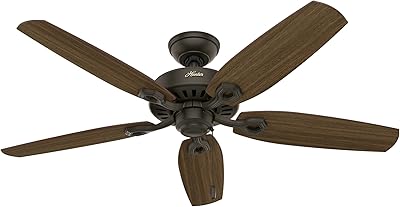Ventilateur de plafond d'intérieur hunter fan builder elite avec commande à chaîne, métal