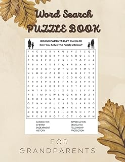 Livre de puzzles de recherche de mots pour les grands-parents : grands-parents, adultes
