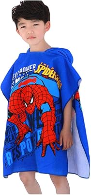 Serviette de plage douce oban avec imprimé spiderman à capuche pour enfants