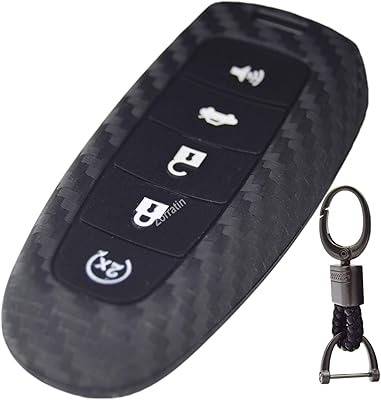 Housse de protection en silicone carbone avec porte-clés pour ford focus