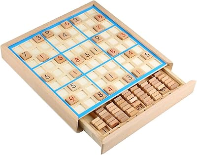 Jeu de société sudoku en bois mother ana avec tiroir, avec un livre