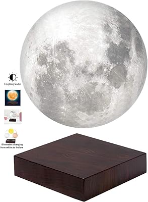 Lampe de lune magnétique à impression 3d vg azir, lampe de lumière