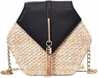Wodow sac à main articles pour femme en rotin d'été bandoulière tissé la cercle